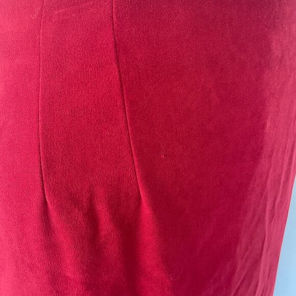 Y2K Long Pencil Skirt Size 16 Red Solid Minimal Career Office Academia 90s Vtg - Picture 11 of 16